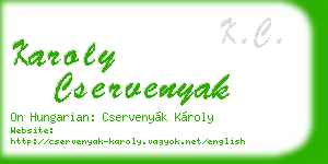 karoly cservenyak business card